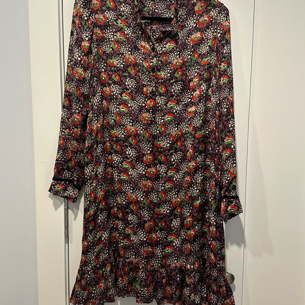 By TiMo flower black long sleeve dress size L